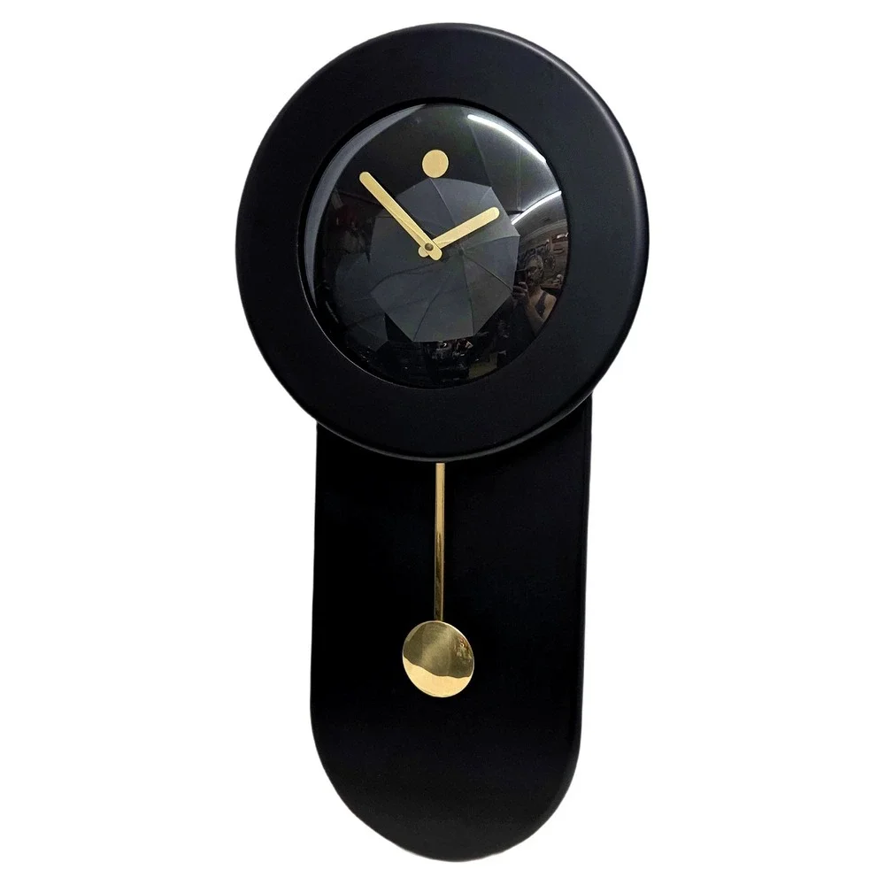 Empire Art Products Black Gold Pendulum Wall Clock Post-Modern Decor 27in